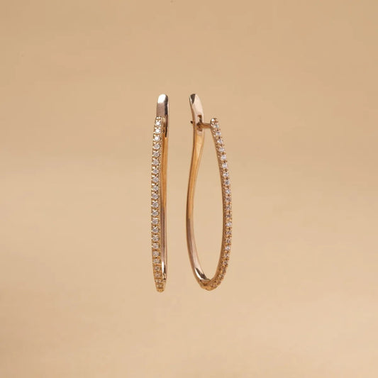 Red gold earrings with cubic zirconia