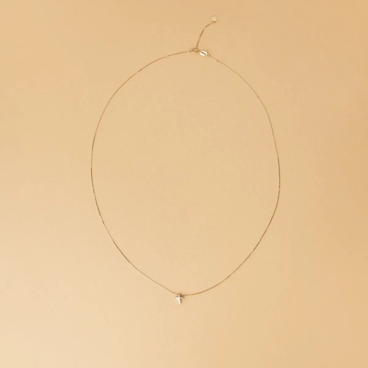 Yellow and white gold cross necklace