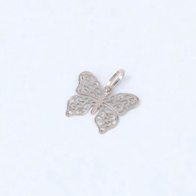 Lightweight white gold butterfly pendant