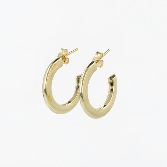 Hollow yellow gold earrings