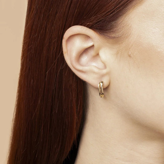 Yellow gold oval earrings