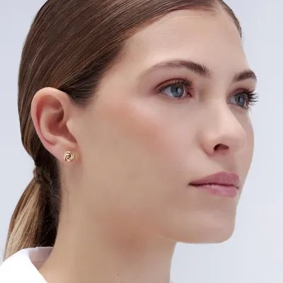 Yellow gold "knot" earrings