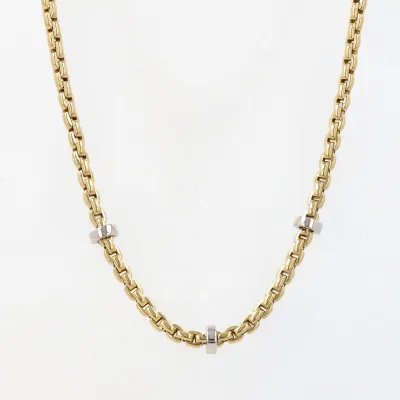Yellow and white gold necklace