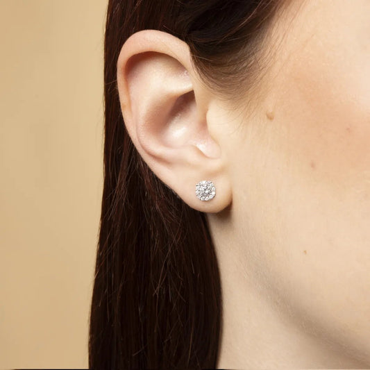 White Gold Set (earrings + necklace) with cubic zirconia