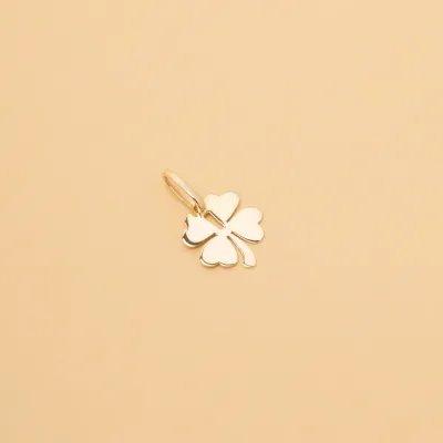 Yellow gold fourleaf clover-shaped pendant