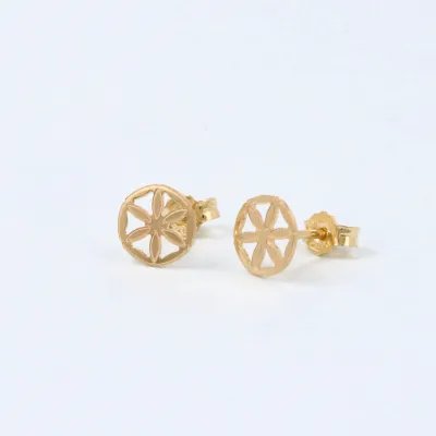 Lightweight yellow gold earrings