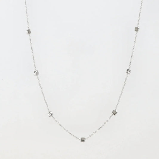 Lightweight white gold necklace and bracelet set