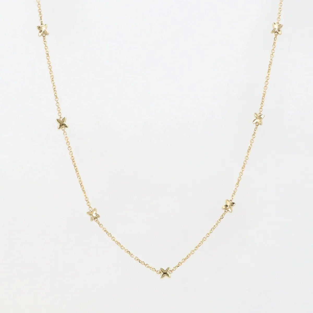 Lightweight yellow gold necklace and bracelet set