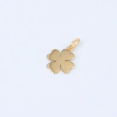 Yellow gold four-leaf clover pendant