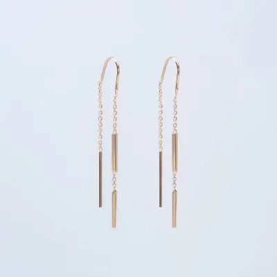 Yellow Gold Lightweight Chain Earrings