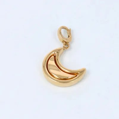 Yellow gold moon-shaped charm pendant