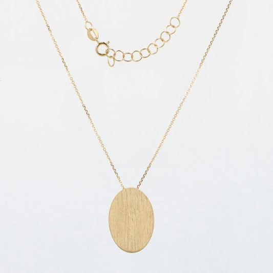 Yellow gold necklace with brushed finish