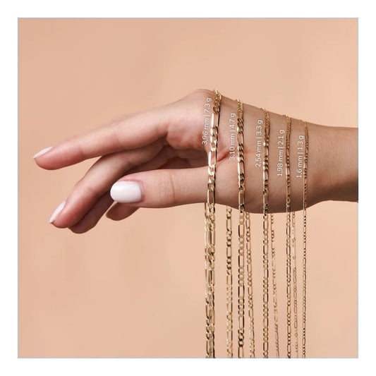 Flat Figaro - Polished Gold Chain