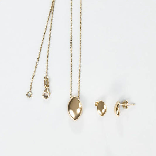 Yellow Gold Earrings and Necklace Set