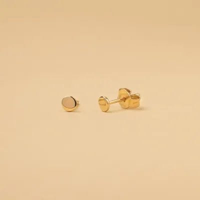 Yellow gold round earrings