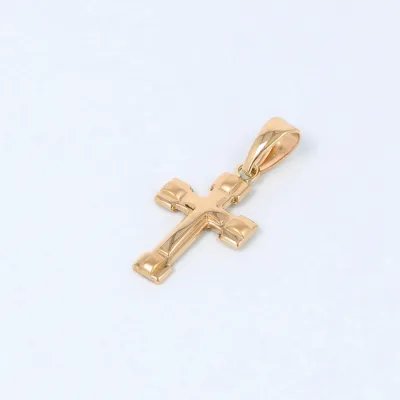 Hollow cross in yellow gold
