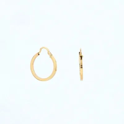 Round tube earrings in yellow gold