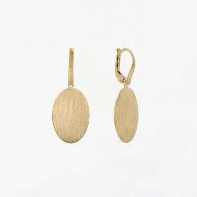 Brushed finish yellow gold earrings