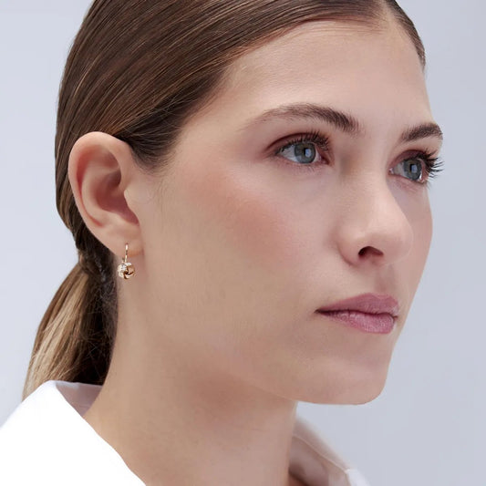 Yellow gold "knot" earrings