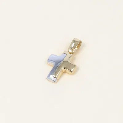 Yellow and white gold cross pendant