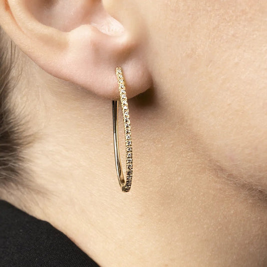 Yellow gold earrings with cubic zirconia