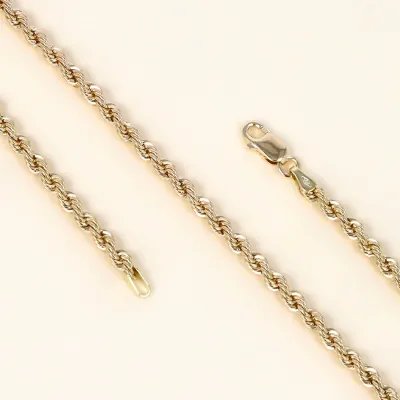 Yellow gold rope chain