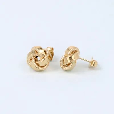Yellow gold "knot" earrings