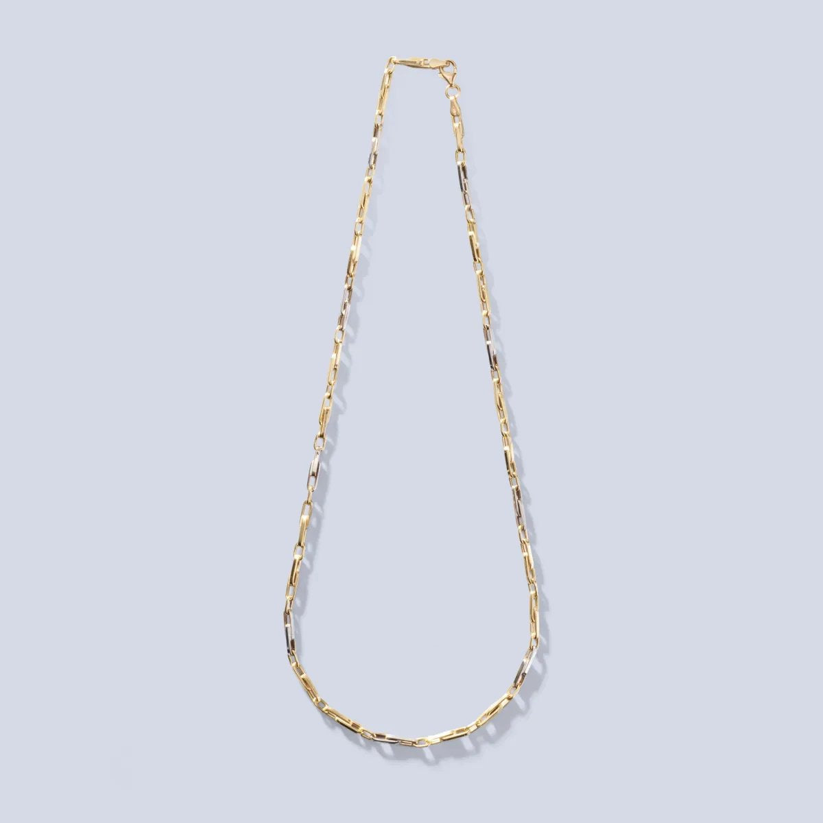 Hollow white and yellow gold chain