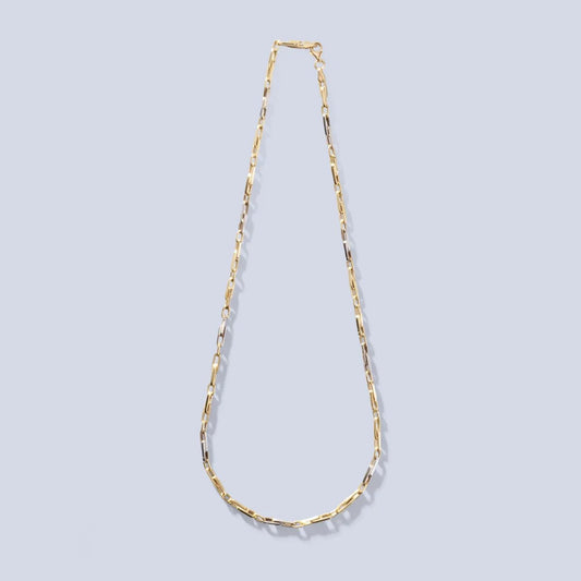 Hollow white and yellow gold chain