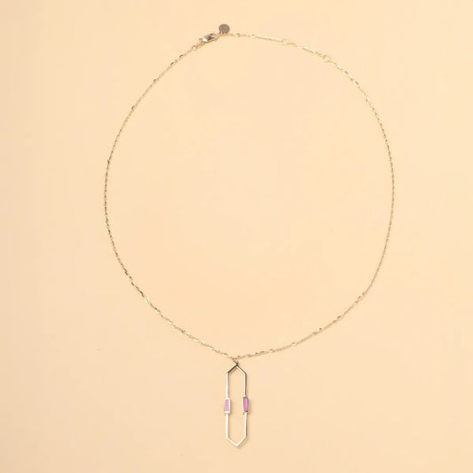 Yellow gold "Mellifera" necklace with enamel