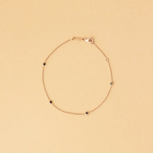 Rose gold bracelet with black cubic zirconia