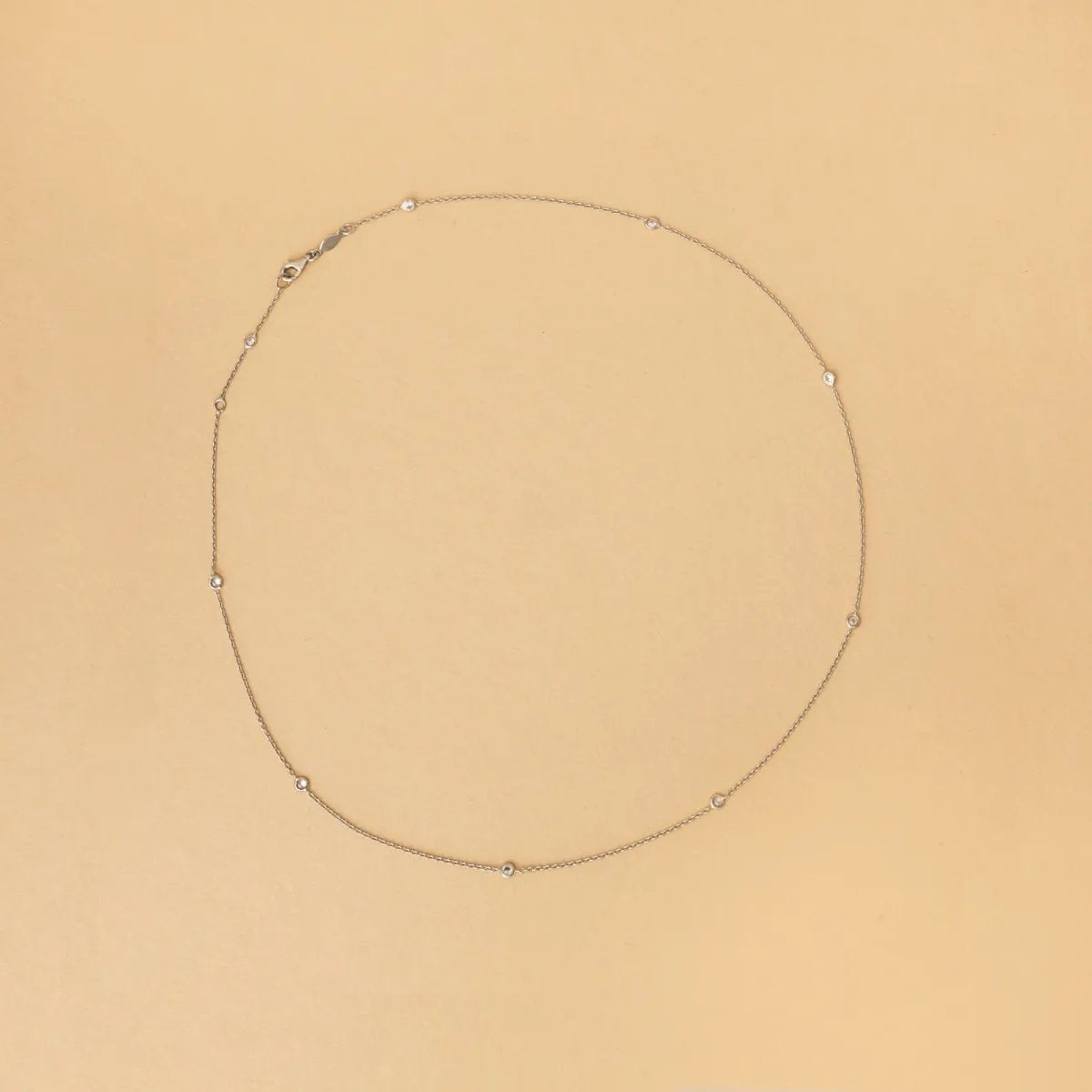 White gold necklace with white cubic zirconia