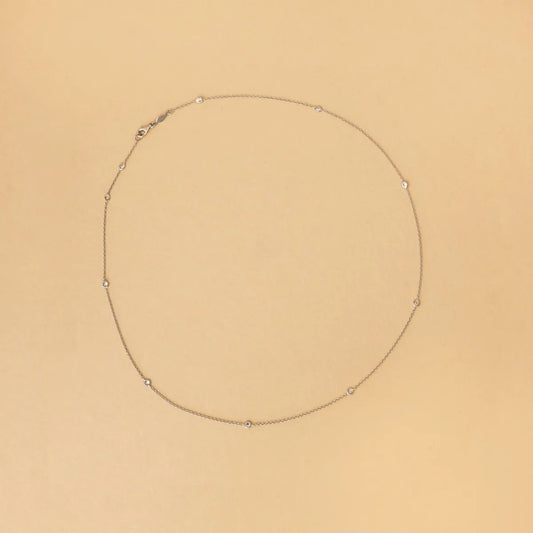 White gold necklace with white cubic zirconia