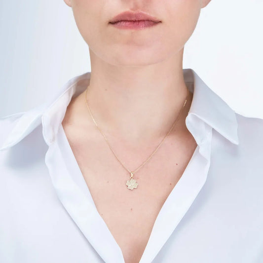 "Quadrifoglio" pendant in yellow gold