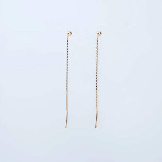 Yellow gold chain and ball earrings