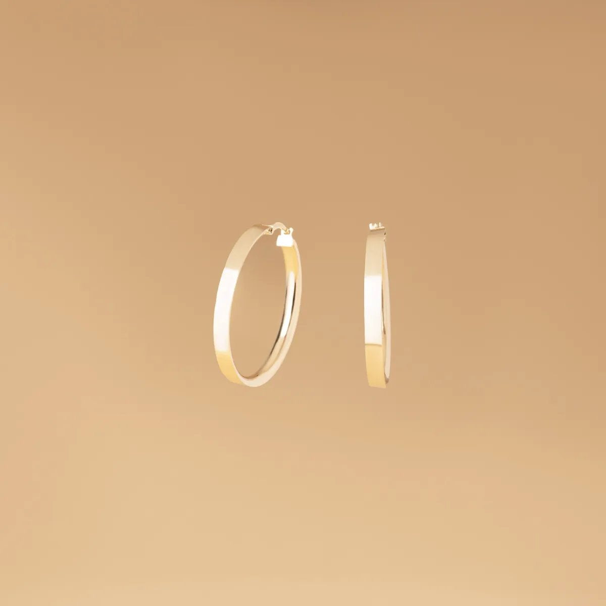 Yellow gold hoop earrings