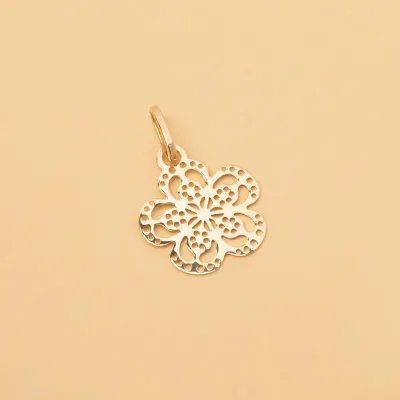 Yellow gold flower-shaped pendant