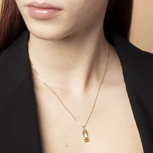 Yellow gold race car pendant