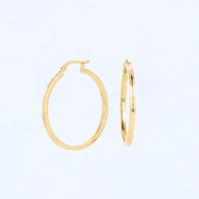 Round tube earrings in yellow gold