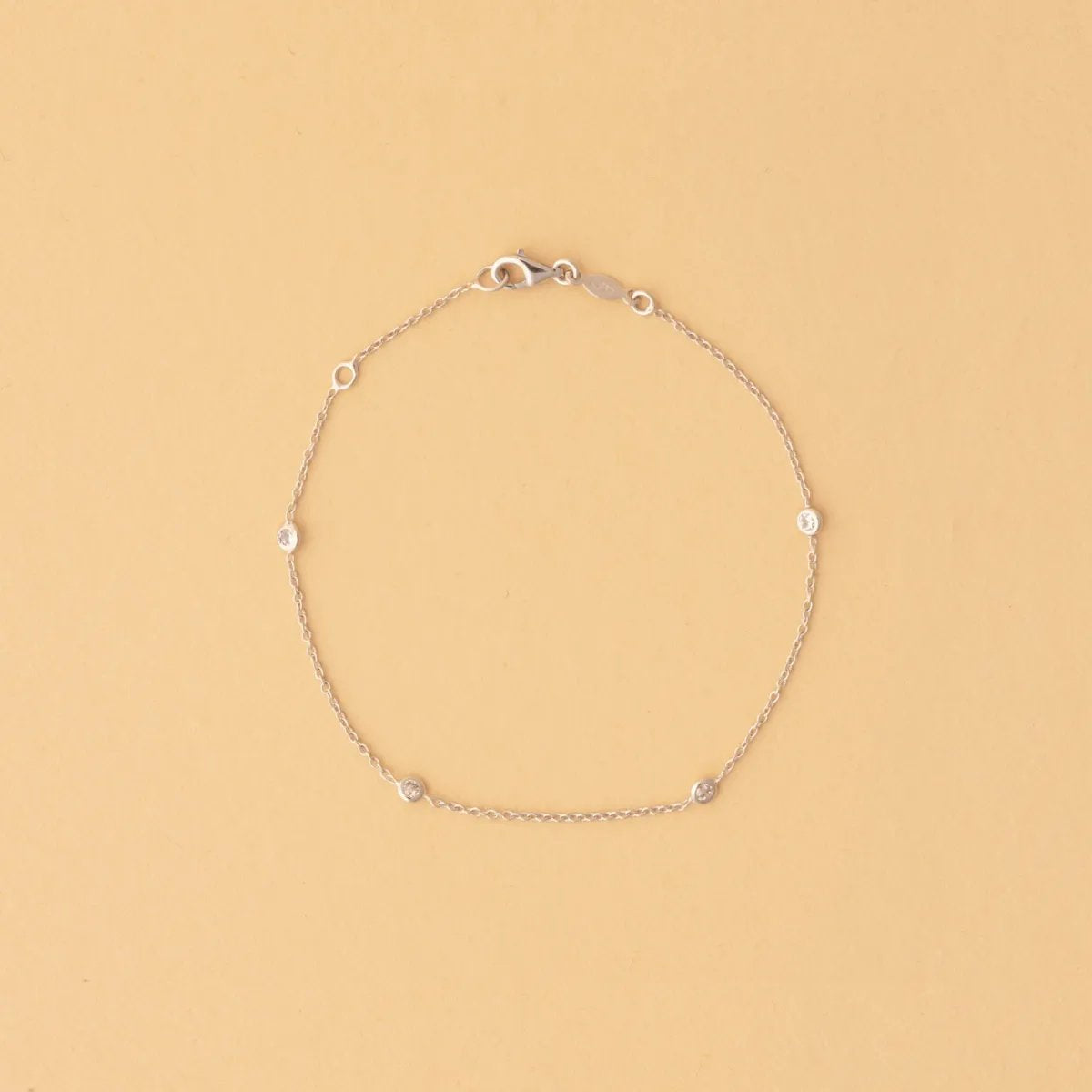 White gold bracelet with white cubic zirconia