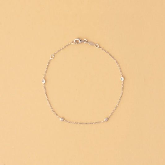 White gold bracelet with white cubic zirconia