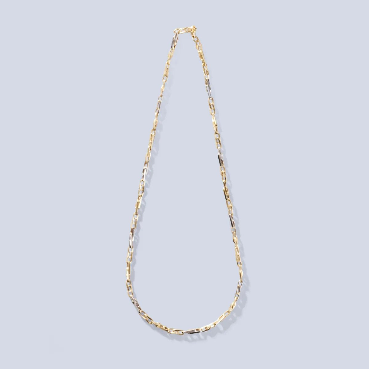 Hollow white and yellow gold chain