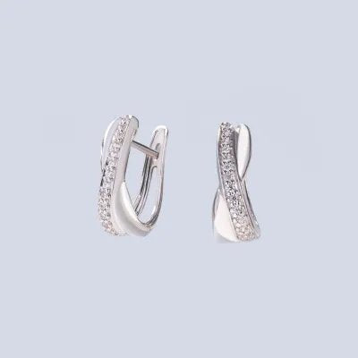 White gold earrings with zirconia pavé