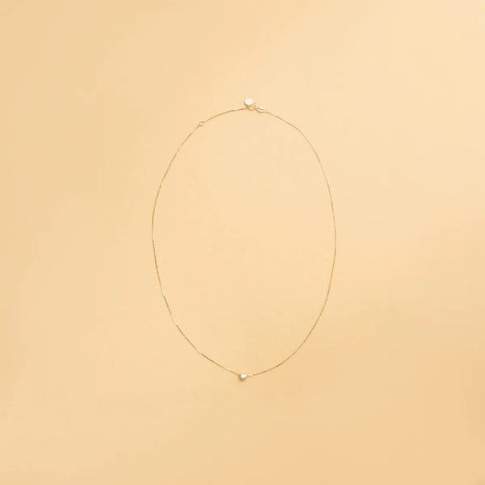 Yellow and white gold heart-shaped necklace