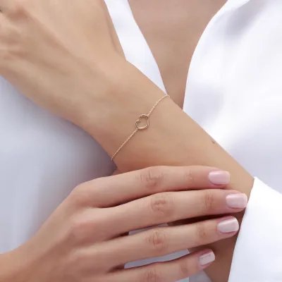 Lightweight yellow gold bracelet with heart