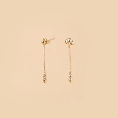 Yellow gold earrings with small spheres