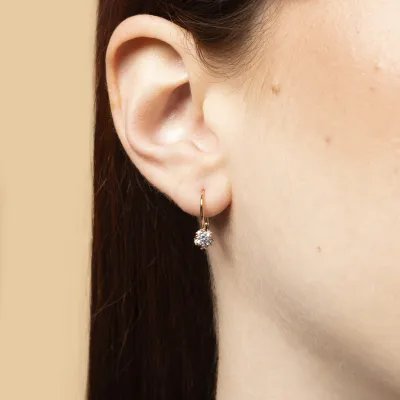 Rose gold earrings with cubic zirconia