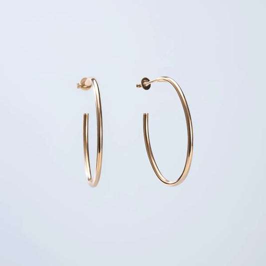 Yellow Gold Tube Earrings