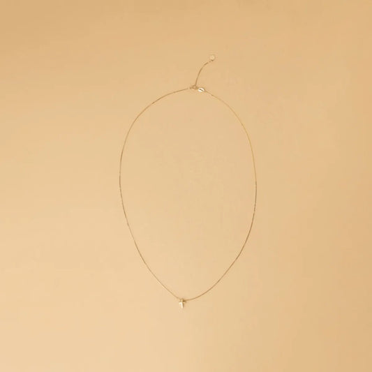 Yellow gold cross necklace