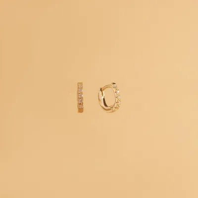 Yellow gold earrings with cubic zirconia